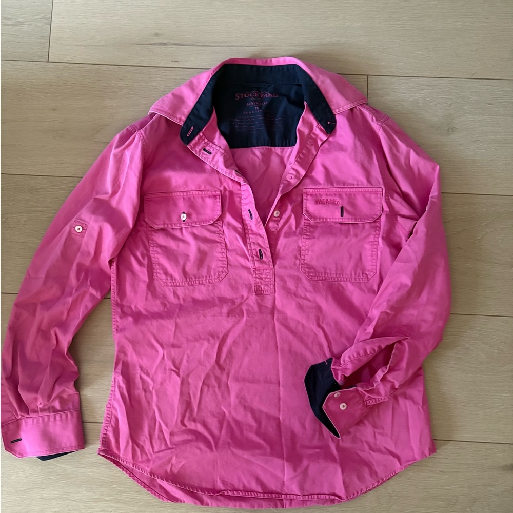 R.M. Williams Pink Stockyard work shirt